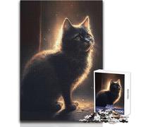 Puzzle da 1000 pezzi per adolescenti Gatto nell'ombra Gioco educativo per famiglie Sfida difficile Regalo di compleanno Dimensioni 38x26cm