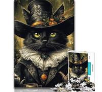Puzzle da 1000 pezzi per adolescenti Gatto nero, giochi divertenti per famiglie, attività divertenti a casa, regalo di compleanno, regali da viaggio (75x50cm)