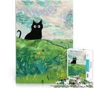 Puzzle da 1000 pezzi per adolescenti gatto nero monet Giocattoli educativi per l'apprendimento Giochi per famiglie Opera d'arte 52x38cm