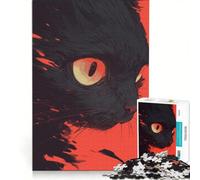 Puzzle da 1000 pezzi per adolescenti, Gatto Oscuro e Anormale, Gioco Impossibile, Difficile e Sfida, Compleanno e Natale 50x75cm
