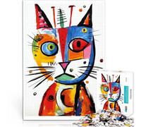 Puzzle da 1000 pezzi per adolescenti Gatto Picasso 03 Difficile da completare ma divertente e umoristico è ideale come regalo per tutta la famiglia 52x38cm