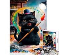 Puzzle da 1000 pezzi per adolescenti gatto pittore galattico giocattolo educativo fantastici regali e giocattoli giochi rilassanti attività divertenti a casa dimensioni 50x75cm