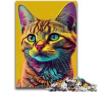 Puzzle da 1000 pezzi per adolescenti, gatto, pop art, animali, giocattoli educativi per imparare, attività divertenti a casa, regalo di compleanno, regali di viaggio, 50x75cm