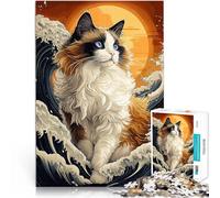 Puzzle da 1000 pezzi per adolescenti Gatto Ragdoll tra le onde Allena il tuo cervello e le tue mani è ideale come regalo per tutta la famiglia 75x50cm