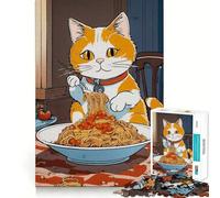 Puzzle da 1000 pezzi per adolescenti,gatto,ramen,Giappone,taglio netto,artigianato,esercizio mentale,divertimento,relax,attività per compleanno (38x26cm)