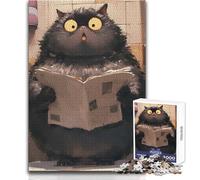 Puzzle da 1000 pezzi per adolescenti Gatto sorpreso che legge il giornale Bellissimo gioco di design Migliora la memoria Regalo di compleanno Dimensioni 38x26cm