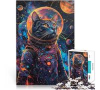 Puzzle da 1000 pezzi per adolescenti Gatto spaziale astronauta Gioco intellettuale giocattolo Regalo di compleanno, regali, arte murale 70x100cm