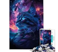 Puzzle da 1000 pezzi per adolescenti gatto spaziale galassia stimola la mente ideale per l'esercizio fisico perfetto per donne e famiglie dai 14 anni in su Dimensioni 50x75cm