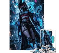 Puzzle da 1000 pezzi per adolescenti geisha cyberpunk con energia blu stimola l'esercizio mentale divertimento per tutta la famiglia adatto a partire dai 14 anni (38x52cm)