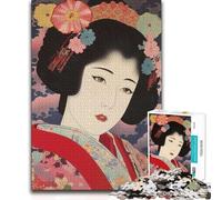 Puzzle da 1000 pezzi per adolescenti Geisha giapponese Maiko Bellissimo design Gioco modello di assemblaggio Regali di Babbo Natale segreto 38x52cm (1000 pezzi)