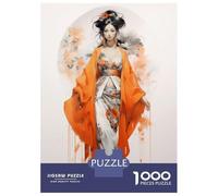 Puzzle Da 1000 Pezzi Per Adolescenti Geisha in Orange Puzzle Giocattolo Decorazione Da Parete Sfida Difficile Regalo Di Compleanno, Regali, 38x26cm/1000pcs