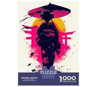 Puzzle Da 1000 Pezzi Per Adolescenti Geisha Silhouette at Sunset - Traditional Elegance Puzzle Per Adulti Giocattoli Fai Da Te Decorazione Per La Casa Offerta Come Regalo Per Tutta La Famiglia 38x26cm