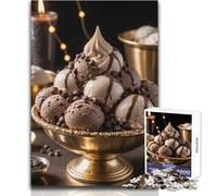 Puzzle da 1000 pezzi per adolescenti Gelato al cioccolato Bellissimo gioco di design Regalo di compleanno Opera d'arte Dimensioni 50x75cm