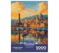 Puzzle Da 1000 Pezzi Per Adolescenti Genoa Italia Harbor Painting Puzzle Gioco Rompicapo Ma Divertente E Umoristico Regali Unici Per Compleanno E Natale 38x26cm/1000pcs
