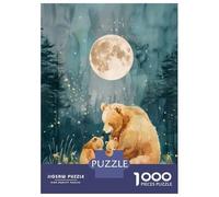 Puzzle Da 1000 Pezzi Per Adolescenti Gentle Moon - Cute Bear And Cubs Boho Woodland Nursery Illustration Puzzle Per Adolescenti Giochi Per Famiglie Sfida Difficile Regali Di Compleanno E Unici 38x26c