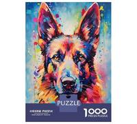 Puzzle Da 1000 Pezzi Per Adolescenti German Shepherd Colorful Puzzle Per Adulti Giochi Rilassanti Corsa Di Velocità Manuale Riduzione Dello Stress Regali 38x26cm/1000pcs