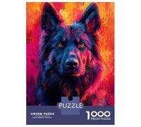 Puzzle Da 1000 Pezzi Per Adolescenti German Shepherd Mix Pop Art Style Portrait Puzzle Per Adulti Antistress Decorazione Per La Casa Difficile Da Completare 52x38cm/1000pcs