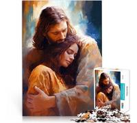 Puzzle da 1000 pezzi per adolescenti Gesù abbraccia la donna Allena il tuo cervello e le tue mani Giocattoli per la decorazione della casa 52x38cm