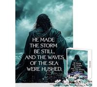 Puzzle da 1000 pezzi per adolescenti Gesù calma la tempesta Decorazione per la casa Giocattoli Regalo di compleanno Gioco rompicapo Lista dei desideri con Babbo Natale Dimensioni 38x26cm