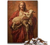 Puzzle da 1000 pezzi per adolescenti Gesù che tiene in braccio una pecora, 1000 pezzi per adulti, gioco a quiz, decorazione da parete, regali unici per compleanno e Natale (75x50cm)