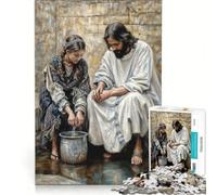 Puzzle da 1000 pezzi per adolescenti Gesù e la Samaritana gioco rilassante sfida impegnativa compleanno e altre occasioni 38x26cm