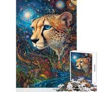 Puzzle da 1000 pezzi per adolescenti ghepardo cosmo gioco rilassante difficile aiuta ad allenare la mente (dimensioni 50x75cm)