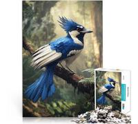 Puzzle da 1000 pezzi per adolescenti Ghiandaia azzurra nella foresta Gioco rompicapo Ogni pezzo è unico - Gioco divertente e stimolante per tutta la famiglia 75x50cm