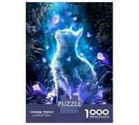 Puzzle Da 1000 Pezzi Per Adolescenti Ghost Cat with Butterflies Puzzle Per Adulti Giocattolo Decorazione Da Parete Modello Da Assemblare Ottimo Regalo Per I Giocatori 52x38cm/1000pcs