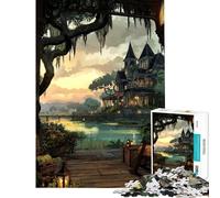 Puzzle da 1000 pezzi per adolescenti Ghostlight Manor giocattolo decorativo da parete decorazione per la casa regalo antistress (38x26cm)