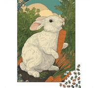 Puzzle Da 1000 Pezzi Per Adolescenti Giant White Rabbit Eating Carrot Puzzle Per Adolescenti Gioco Pratico Migliora La Memoria Regali Per Amici E Familiari 70x50cm/1000pcs