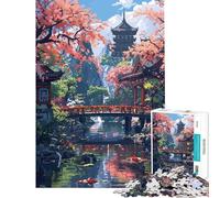 Puzzle da 1000 pezzi per adolescenti giardino zen asiatico pixel art gioco per famiglie giocattolo educativo regalo di compleanno divertente e umoristico (dimensioni 38x52cm)