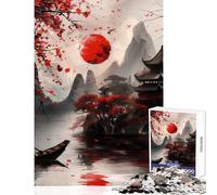 Puzzle da 1000 pezzi per adolescenti giardino zen giapponese natura serena gioco rompicapo corsa di velocità manuale giocattolo antistress regalo di Natale e compleanno (38x26cm)