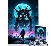 Puzzle da 1000 pezzi per adolescenti giganti fantasy anime mech warrior contro cyberpunk samurai giocattoli fai da te regali di Babbo Natale segreto gioco educativo per compleanno Natale 38x52cm