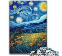 Puzzle da 1000 pezzi per adolescenti Gigli gialli nel cielo notturno Antistress Sfida difficile Offerta come regalo per tutta la famiglia 26x38cm