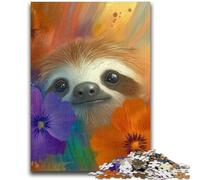 Puzzle da 1000 pezzi per adolescenti, giocattoli a forma di bradipo arcobaleno, giochi educativi, antistress, interazione genitore-figlio per età 14+, 50x75cm