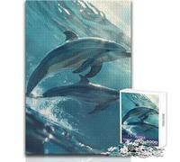 Puzzle da 1000 pezzi per adolescenti, giocattoli a forma di delfino per mamme e bambini, giochi educativi, sfida impegnativa, regalo per compleanni, dimensioni 38x26cm