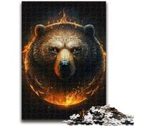 Puzzle da 1000 pezzi per adolescenti, giocattoli con testa di orso di fuoco, giochi educativi, antistress, interazione genitore-figlio per età 14+, 50x75cm