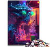 Puzzle da 1000 pezzi per adolescenti, giocattoli fantascientifici e allucinanti per nonni, giochi educativi antistress, interazione genitore-figlio per età 14+, 26x38cm