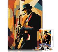 Puzzle da 1000 pezzi per adolescenti, giocattoli, giochi educativi, ma anche divertenti e umoristici, con musicisti jazz in stile Art Déco, opera d'arte da regalare, dimensioni 50x75cm