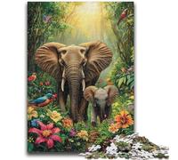 Puzzle da 1000 pezzi per adolescenti, giocattolo a forma di elefante della giungla, gioco intellettuale per la decorazione della casa, per età dai 14 anni in su, 26x38cm