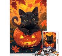 Puzzle da 1000 pezzi per adolescenti giocattolo a forma di gatto e zucca di Halloween decorazione da parete ottimo regalo per giochi educativi ogni pezzo è unico - Dimensioni 50x75cm