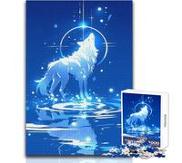 Puzzle da 1000 pezzi per adolescenti, giocattolo a forma di lupo celeste, gioco intellettuale per trascorrere il tempo a casa, regali di Babbo Natale segreto, dimensioni 38x52cm