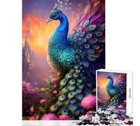 Puzzle da 1000 pezzi per adolescenti giocattolo a forma di piuma di pavone decorazione da parete regalo di compleanno giochi rilassanti per migliorare l'amore tra coppie dimensioni 38x26cm