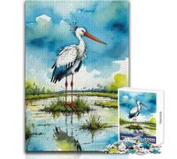 Puzzle da 1000 pezzi per adolescenti, giocattolo cicogna acquerello, gioco intellettuale, migliora la memoria, regalo di compleanno, dimensioni 38x26cm