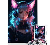 Puzzle da 1000 pezzi per adolescenti giocattolo da donna a forma di gatto decorazione da parete ottimo regalo per giochi educativi ogni pezzo è unico - Dimensioni 38x26cm