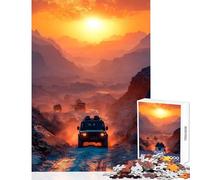 Puzzle da 1000 pezzi per adolescenti giocattolo da parete con avventura fuoristrada al tramonto ottimo regalo per giochi educativi ogni pezzo è unico - Dimensioni 38x26cm