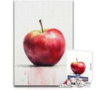 Puzzle da 1000 pezzi per adolescenti, giocattolo di mela rossa ad acquerello, gioco intellettuale, migliora la memoria, regalo di compleanno, dimensioni 38x52cm