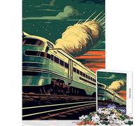 Puzzle da 1000 pezzi per adolescenti,giocattolo educativo a forma di vecchio treno,regali di compleanno,giochi educativi che aiutano a esercitare il cervello,dimensioni 38x26cm