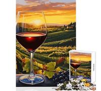 Puzzle da 1000 pezzi per adolescenti giocattolo educativo con calice di vino al tramonto ottimi regali e giocattoli giochi rilassanti che aiutano a esercitare il cervello dimensioni 38x26cm