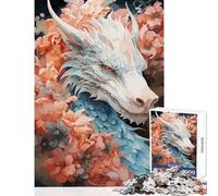 Puzzle da 1000 pezzi per adolescenti giocattolo educativo con drago e fiore fantasy regalo per donne e uomini gioco rompicapo collezione di artisti belle arti dimensioni 50x75cm